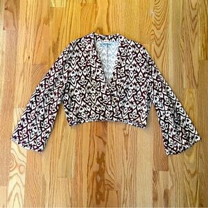 Zara Cropped Flare Sleeve Blouse NWOT